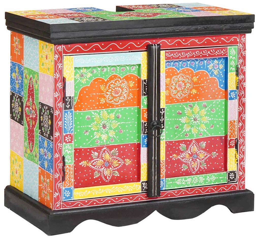 vidaXL Ντουλάπι νιπτήρα Καφέ 60 x 35 x 55 cm Στερεό ξύλο μάνγκο