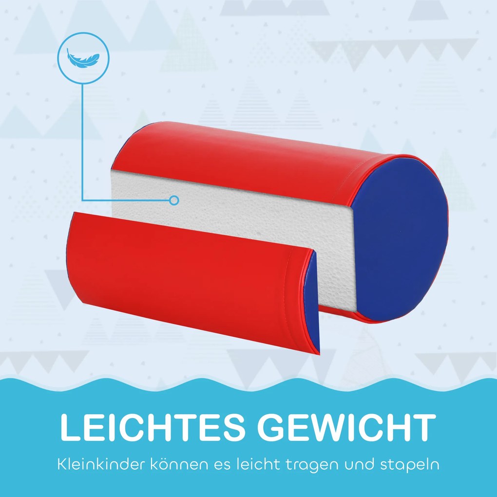 HOMCOM Μαλακά τουβλάκια, παιχνίδι αναρρίχησης και μπουσούλημα, συνθετικό δέρμα, αφρός EPE, πολύχρωμο, διάφορα σχήματα