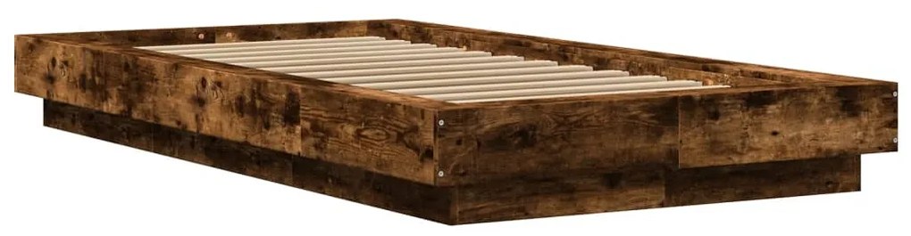 vidaXL Πλαίσιο Κρεβατιού Καπνιστή Δρυς 100x200 εκ. Επεξεργασμένο Ξύλο