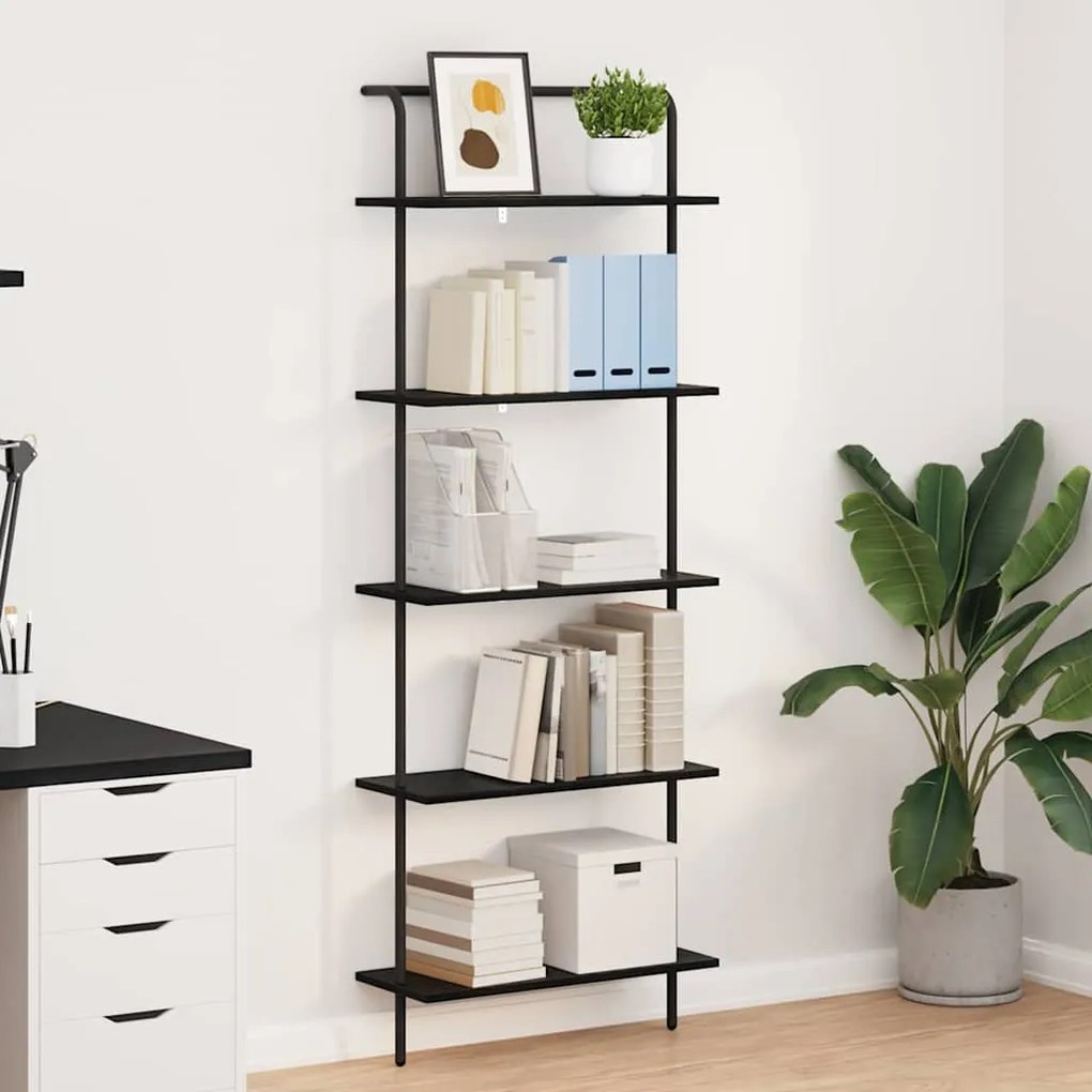 vidaXL Ράφι Βιβλίων Μαύρη δρυς 60 x 24 x 168 εκ. Επεξεργασμένο ξύλο
