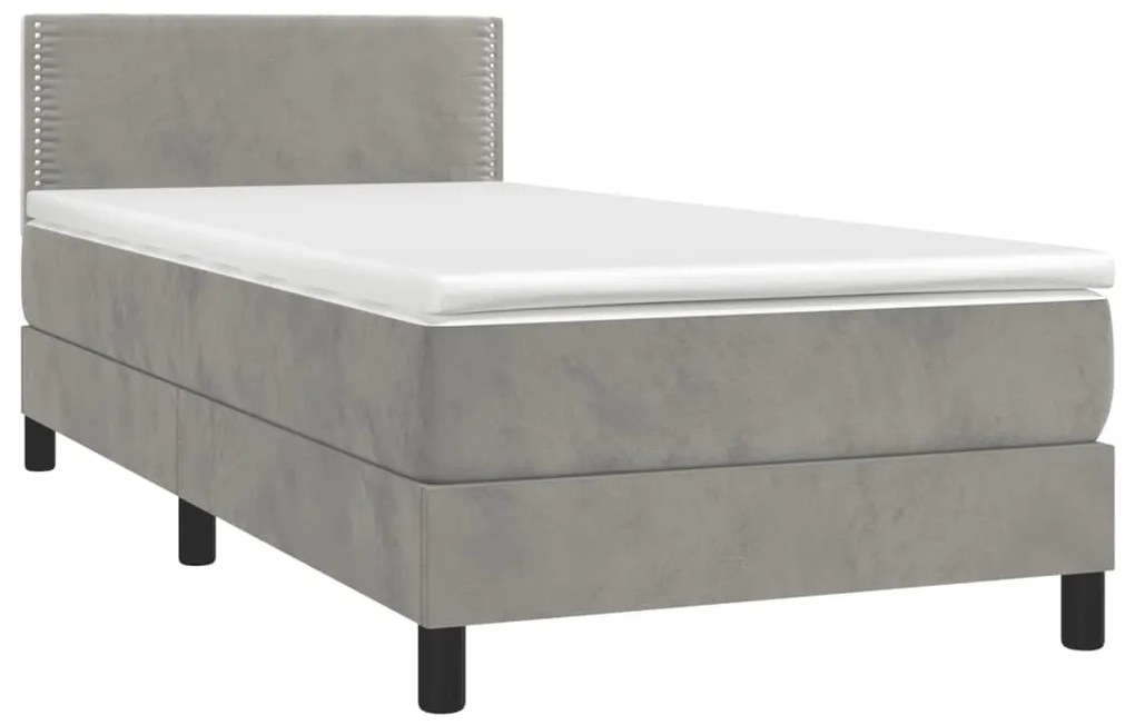 ΚΡΕΒΑΤΙ BOXSPRING ΜΕ ΣΤΡΩΜΑ ΑΝΟΙΧΤΟ ΓΚΡΙ 90X200 ΕΚ. ΒΕΛΟΥΔΙΝΟ 3141221