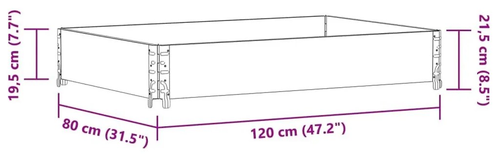 Ζαρντινιέρα Κήπου Μαύρη 120 x 80 εκ. από Μασίφ Ξύλο Πεύκου - Μαύρο