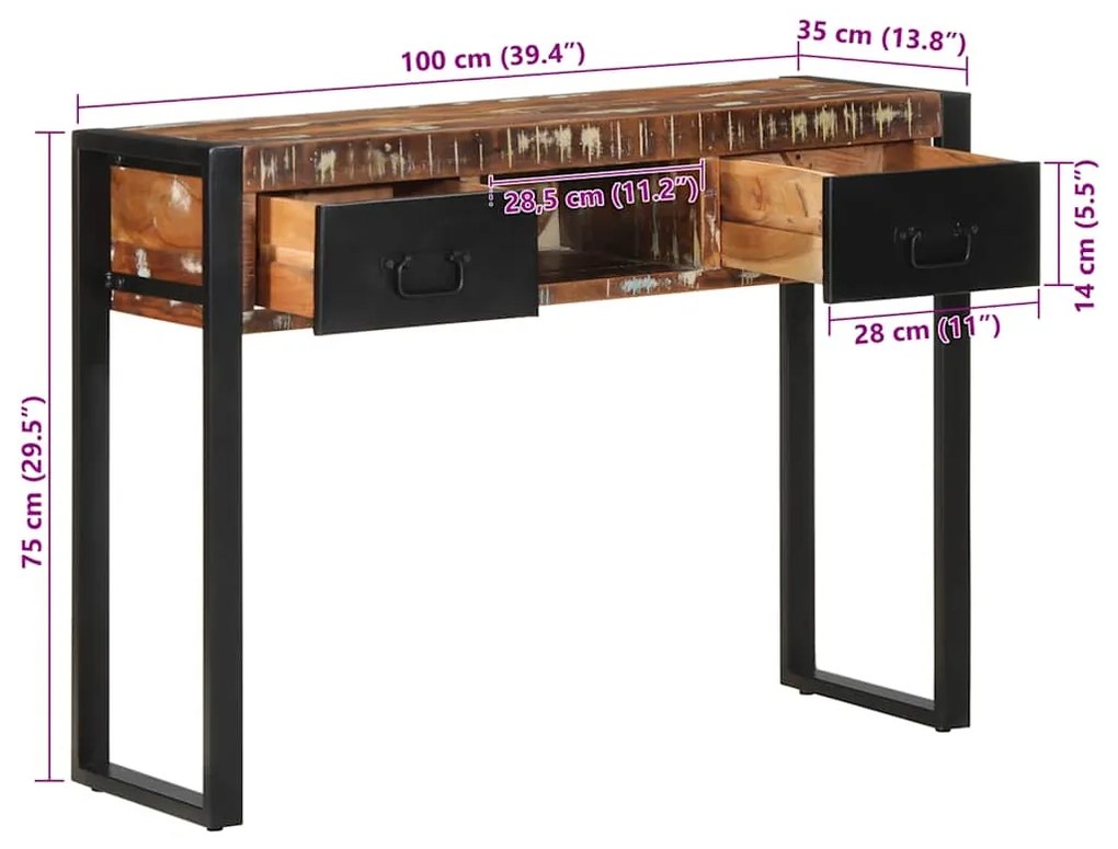 ΤΡΑΠΕΖΙ ΚΟΝΣΟΛΑΣ ΠΟΛΥΧΡΩΜΟ 100X35X75 CM ΣΤΕΡΕΟ ΞΥΛΟ ΑΝΑΚΤΗΜΕΝΟ 4015928