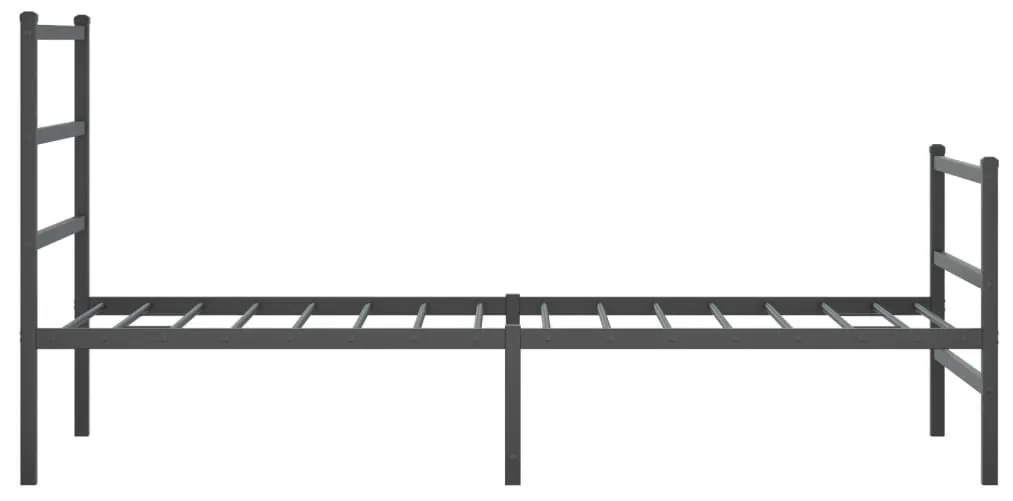 vidaXL Πλαίσιο Κρεβατιού με Κεφαλάρι/Ποδαρικό Μαύρο 90x190 εκ. Μέταλλο