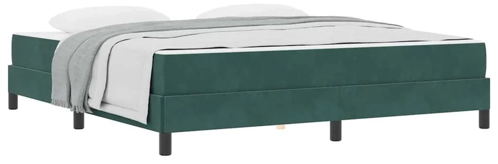 vidaXL Κρεβάτι box spring με στρώμα Σκούρο Πράσινο 180 x 200 cm