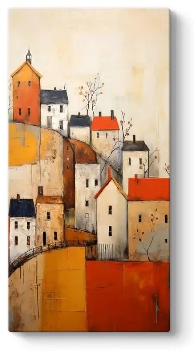 Πίνακας σε καμβά "Houses on the Hill" Megapap ψηφιακής εκτύπωσης 50x100x3εκ.