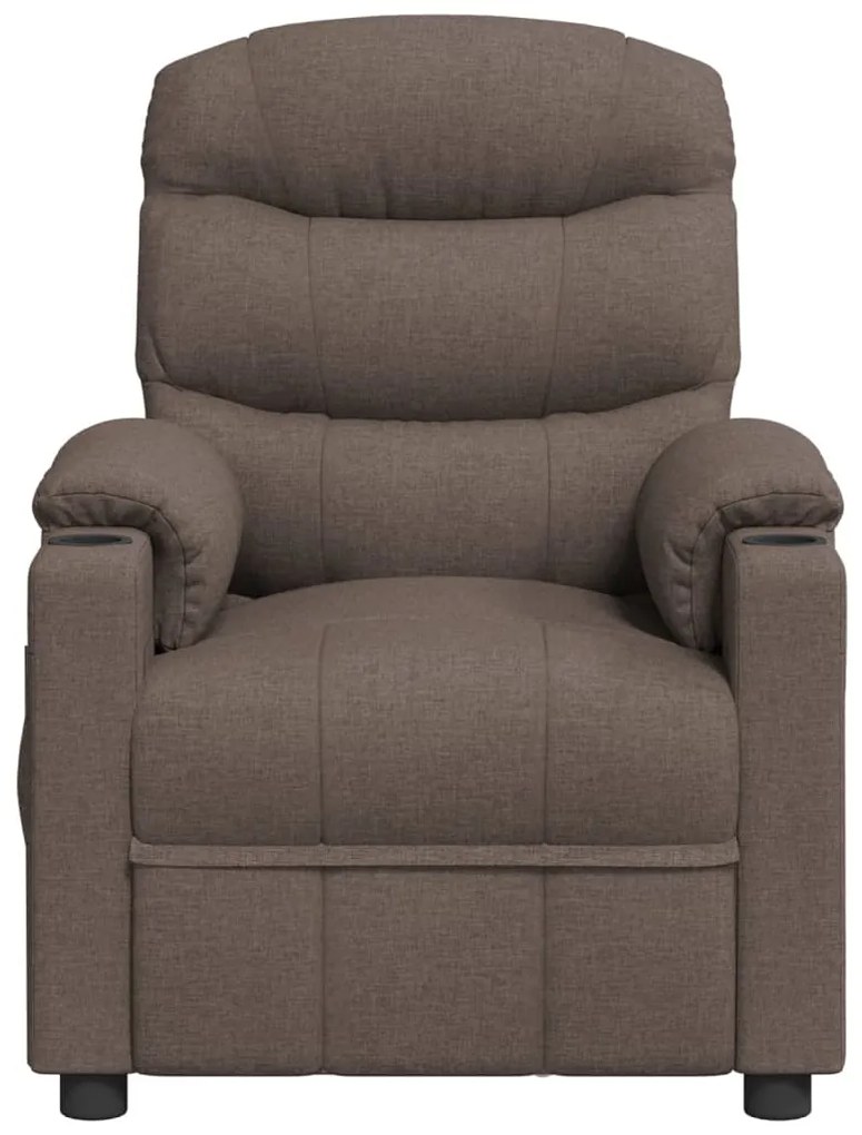 vidaXL Πολυθρόνα Μασάζ Ηλεκτρική Taupe Υφασμάτινη