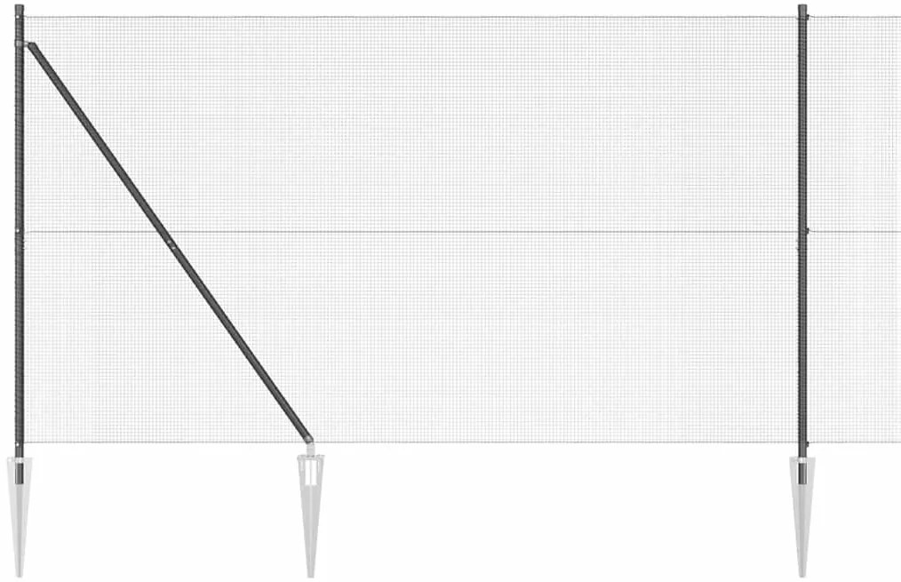 vidaXL Φράχτης με Στήλες. Γκρι 1.6 x 10 m Ατσάλι