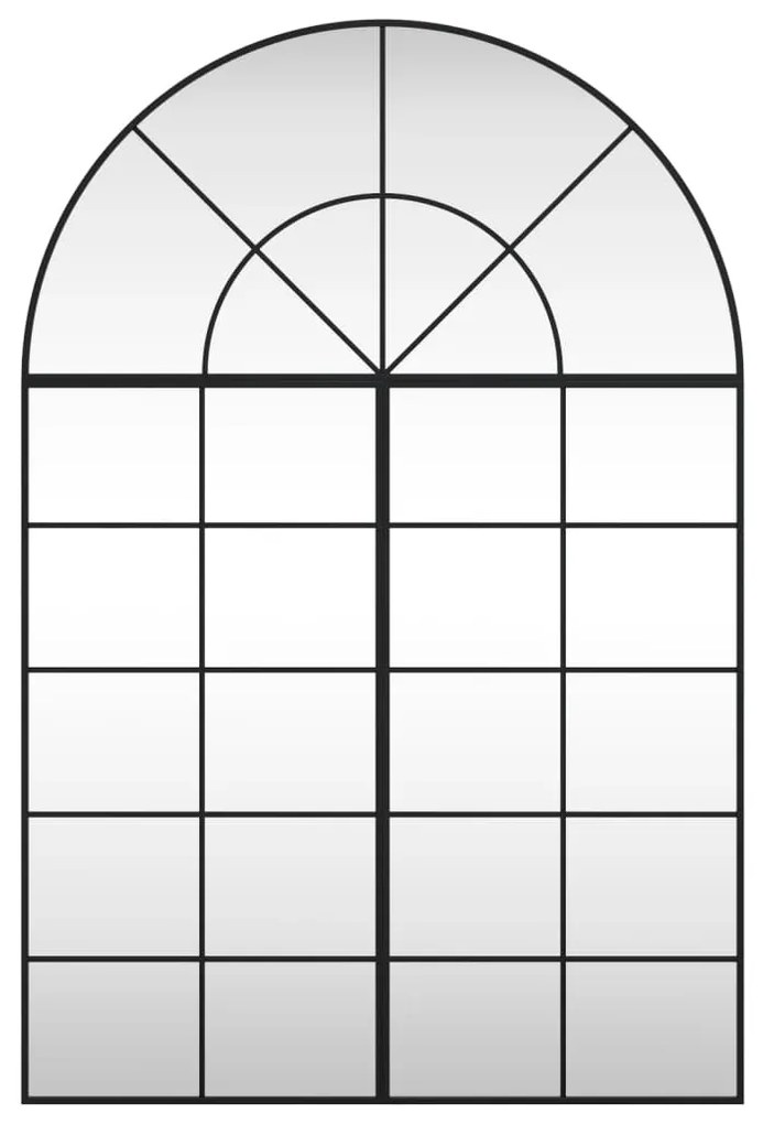 vidaXL Καθρέφτης Τοίχου Αψίδα Μαύρος 100 x 150 εκ. από Σίδερο