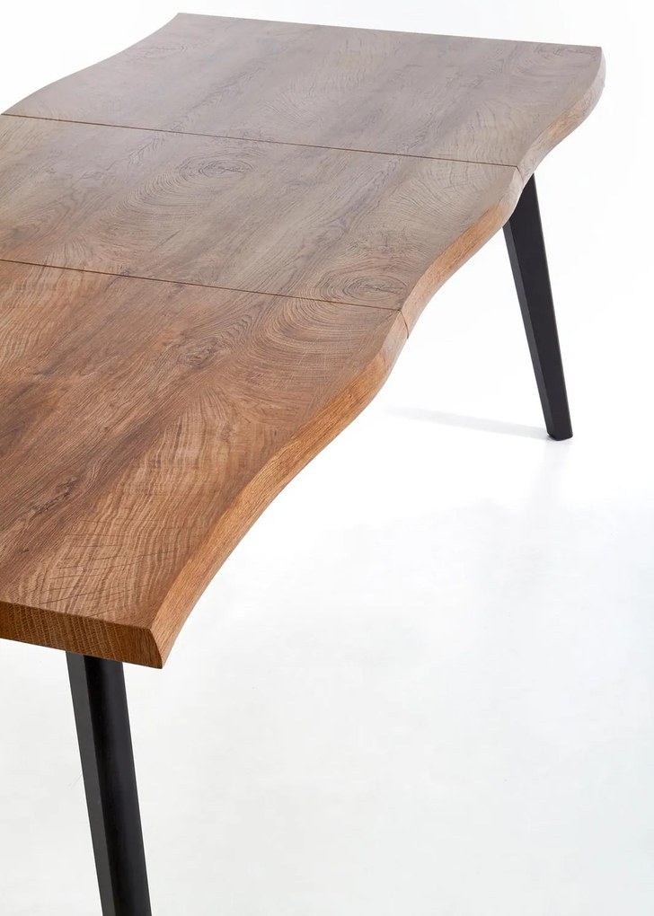 Jackson Ανοιγόμενη Τραπεζαρία Καφέ / Μαύρο 150-210x90x75