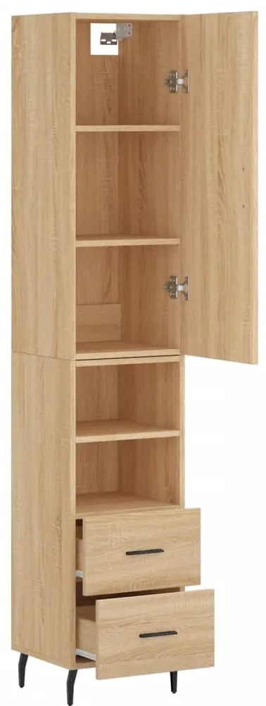 vidaXL Μπουφές Sonoma δρυς 34,5 x 34 x 180 εκ. από Επεξεργασμένο Ξύλο