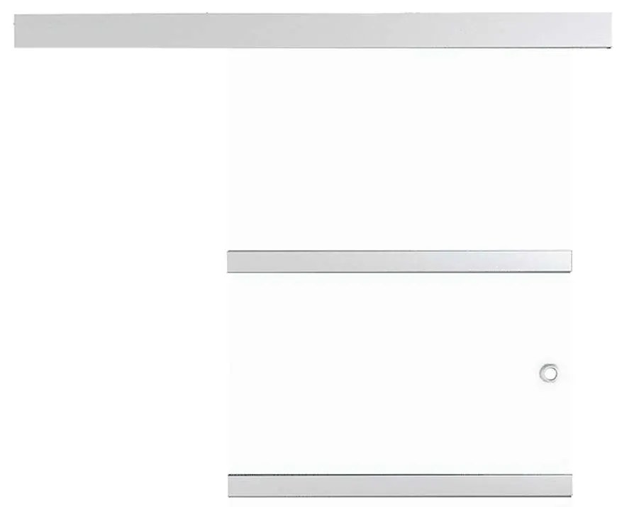 vidaXL Συρόμενη Πόρτα Άσημί 90 x 212 εκ. από Γυαλί ESG / Αλουμίνιο