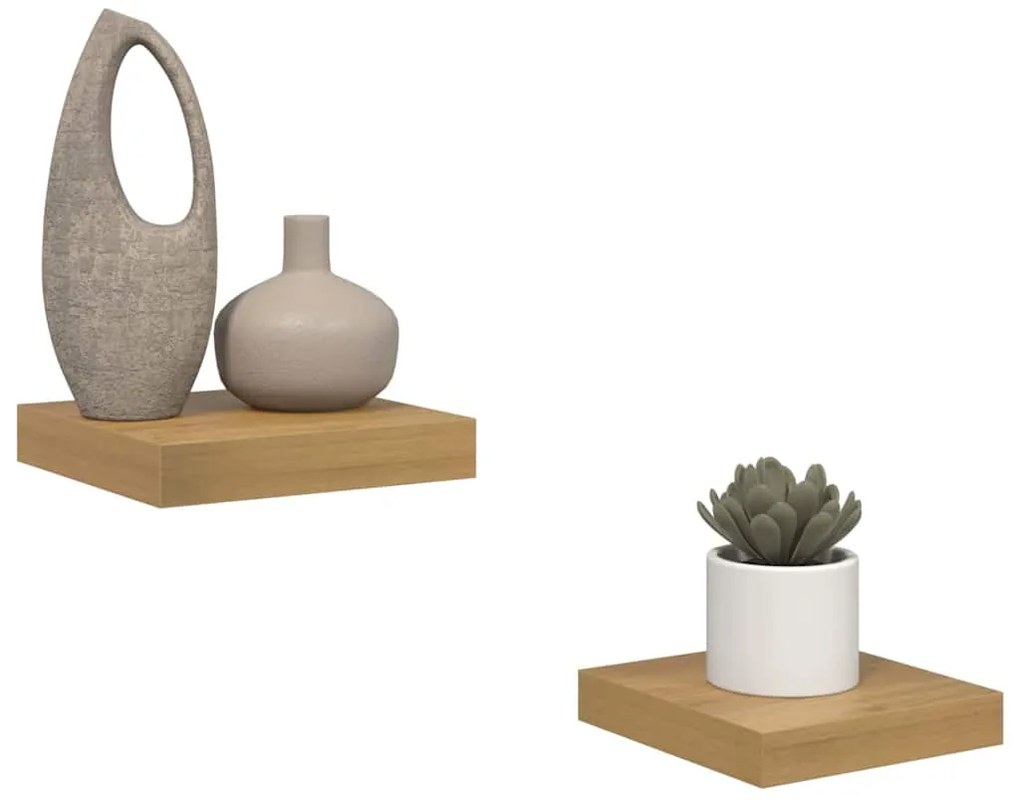 vidaXL Ράφι Τοίχου 2 pcs Καφέ 23 x 23,5 x 4 εκ Επεξεργασμένο ξύλο