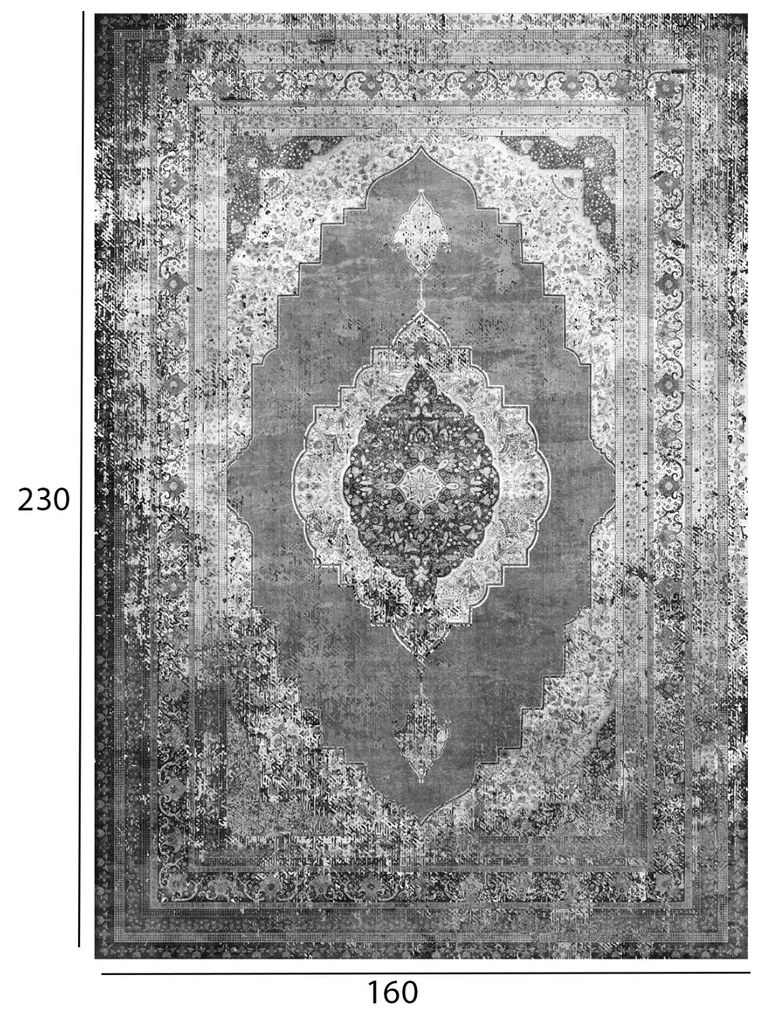 Χαλί Σαλονιού Vintage Με Κρόσια Josiane Γκρι 160x230 Εκ.