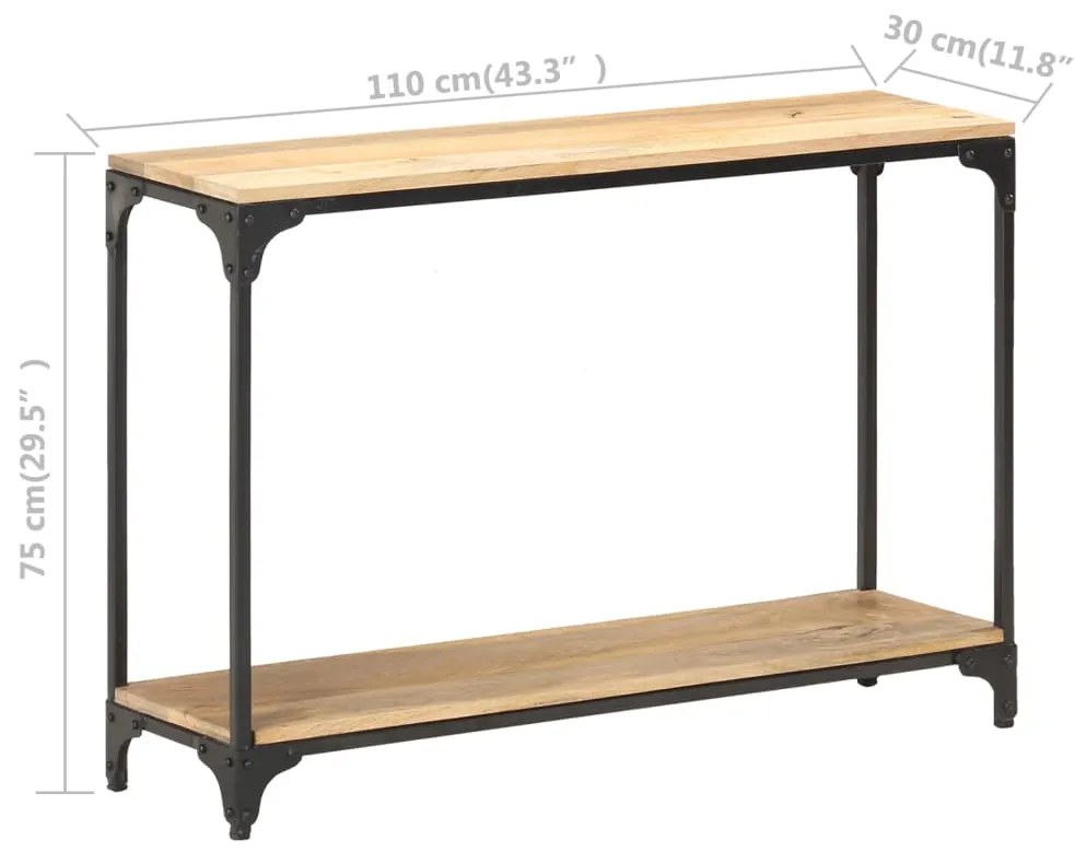 vidaXL Τραπέζι Κονσόλα 110 x 30 x 75 εκ. από Μασίφ Ξύλο Μάνγκο
