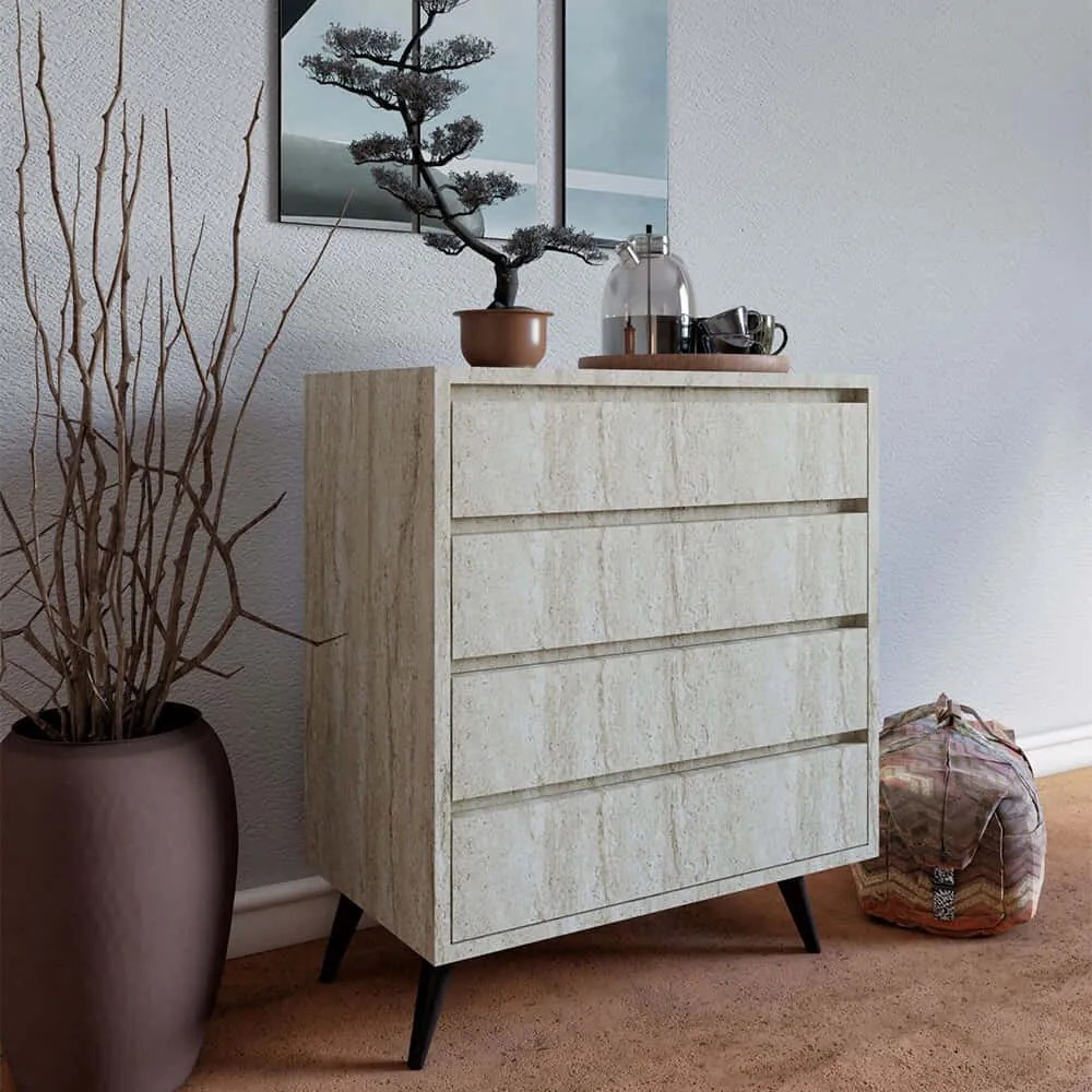 Συρταριέρα Suvera 811MDD3438 70x40x86cm Travertine Beige