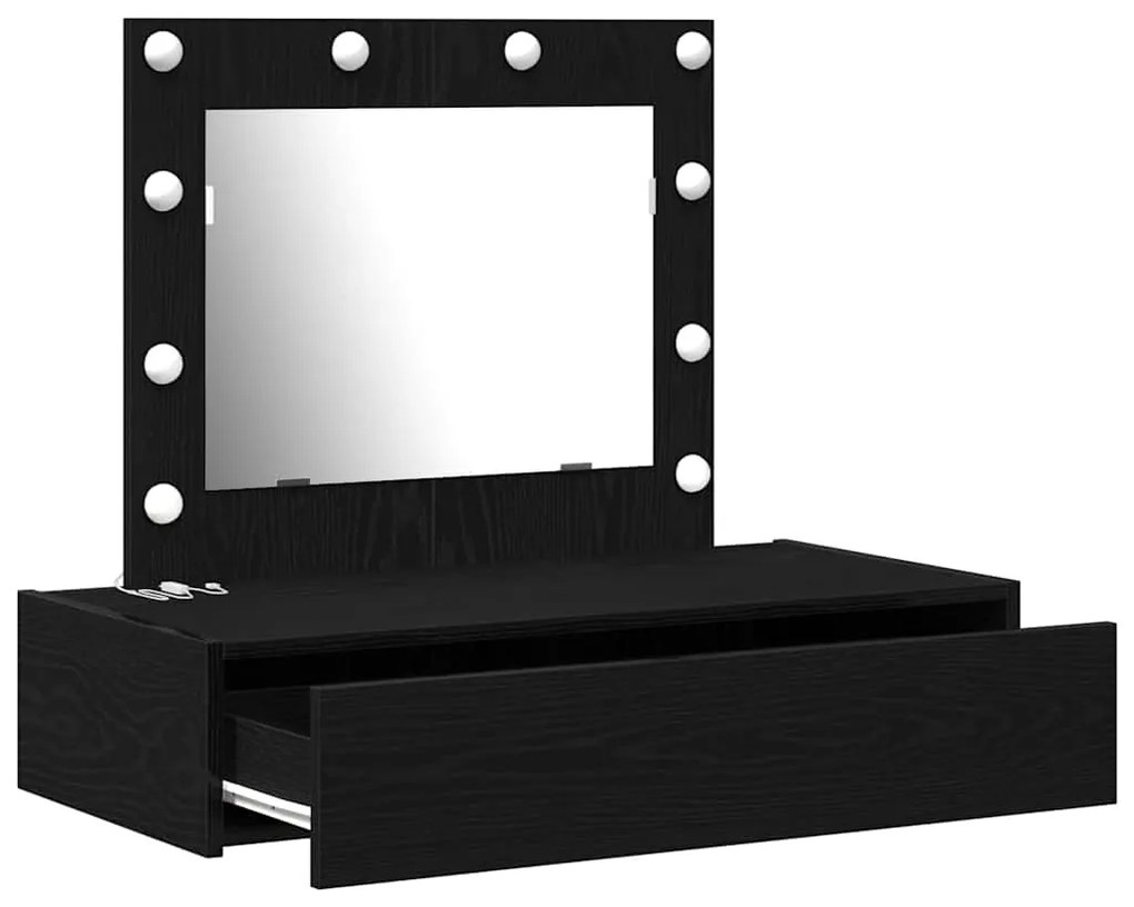 vidaXL Τραπέζι περιποίησης Μαύρο 83 x 40 x 70 εκ Επεξεργασμένο ξύλο