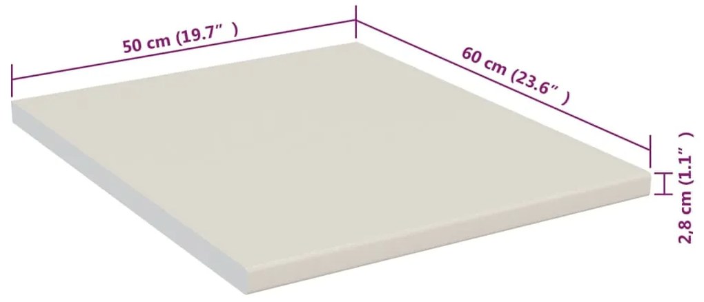 vidaXL Πάγκος Κουζίνας Κρεμ 50 x 60 x 2,8 εκ. από Μοριοσανίδα