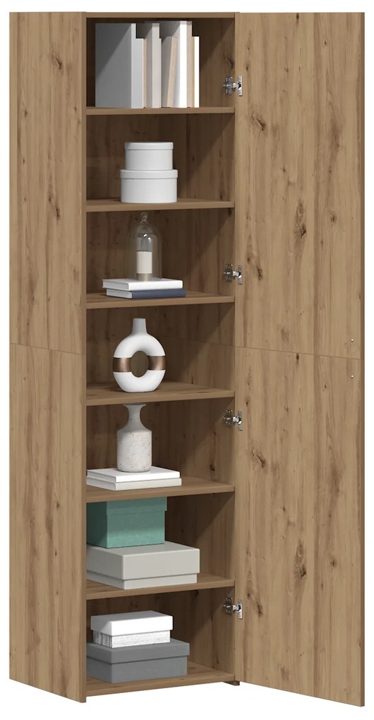 vidaXL Highboard από δρυ 50x42.5x185 εκ. Σχεδιασμένο ξύλο