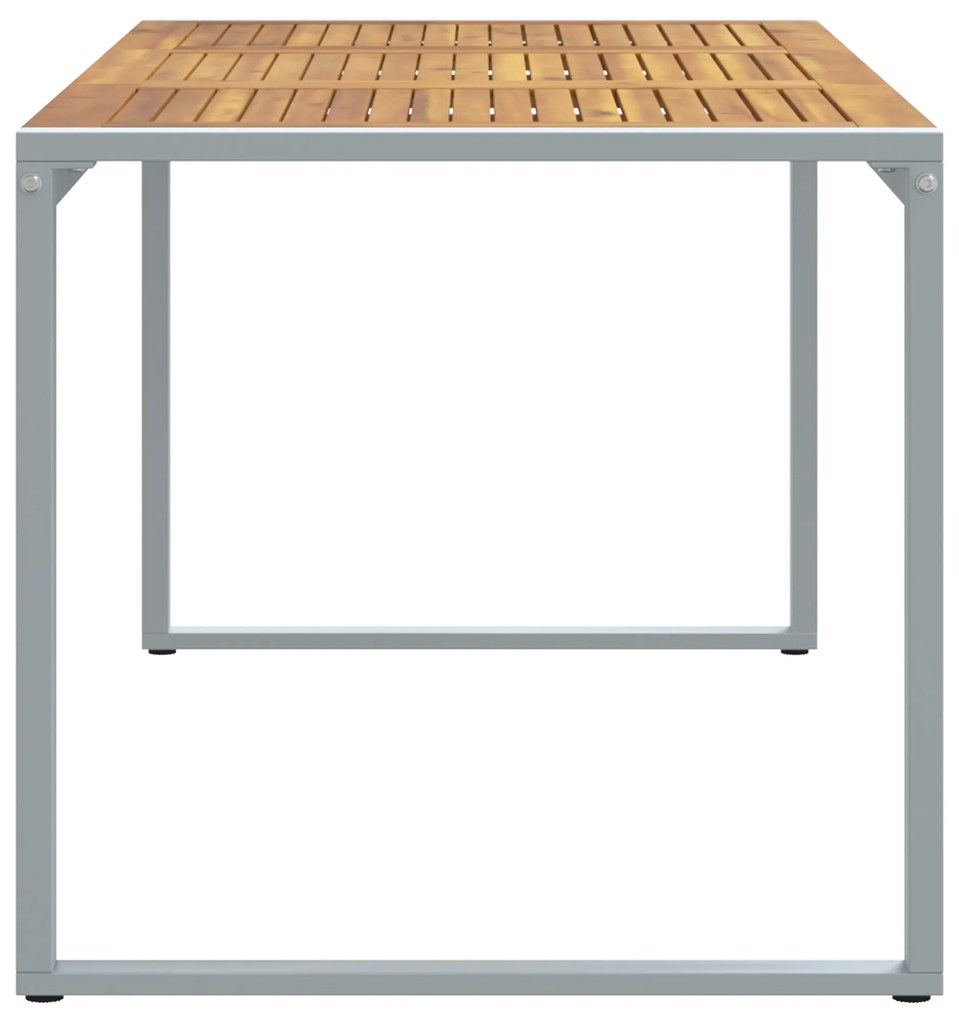 vidaXL Τραπέζι Εξωτερικού Χώρου Γκρι 180x90x75 εκ. Από Χάλυβα & Στερεό Ξύλο Ακακίας
