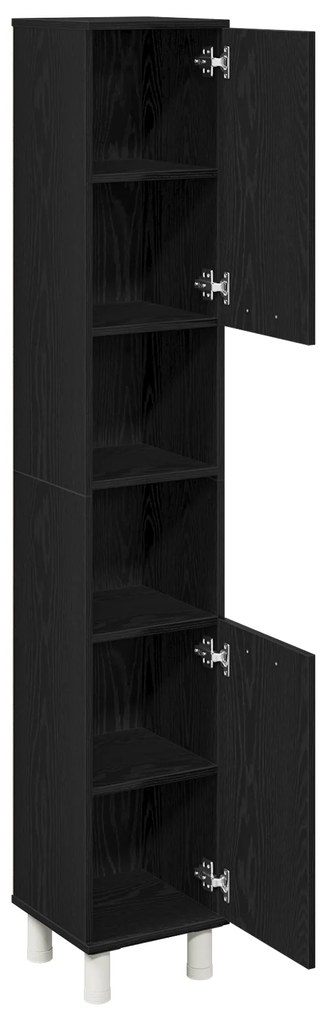 vidaXL Ντουλάπα Μπάνιου Μαύρης Δρυός 30x30x179 εκ. Φτιαγμένη από Ξύλο