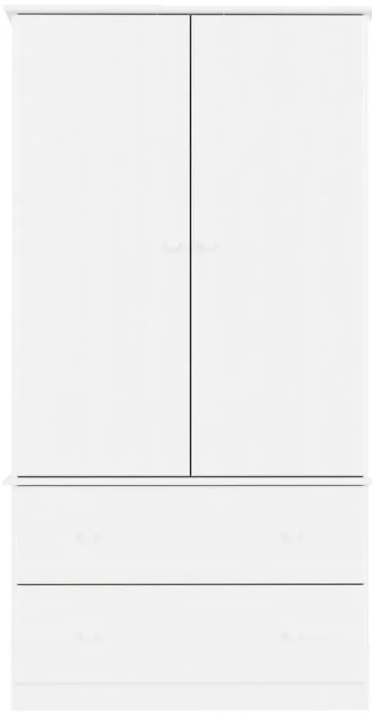 vidaXL Ντουλάπα ALTA Λευκή 90 x 55 x 170 εκ. από Μασίφ Ξύλο Πεύκου