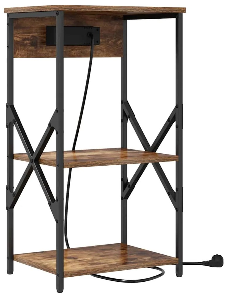 vidaXL Κομοδίνο Καπνιστό Δρύς 41 x 31 x 76 εκ. Επεξεργασμένο ξύλο