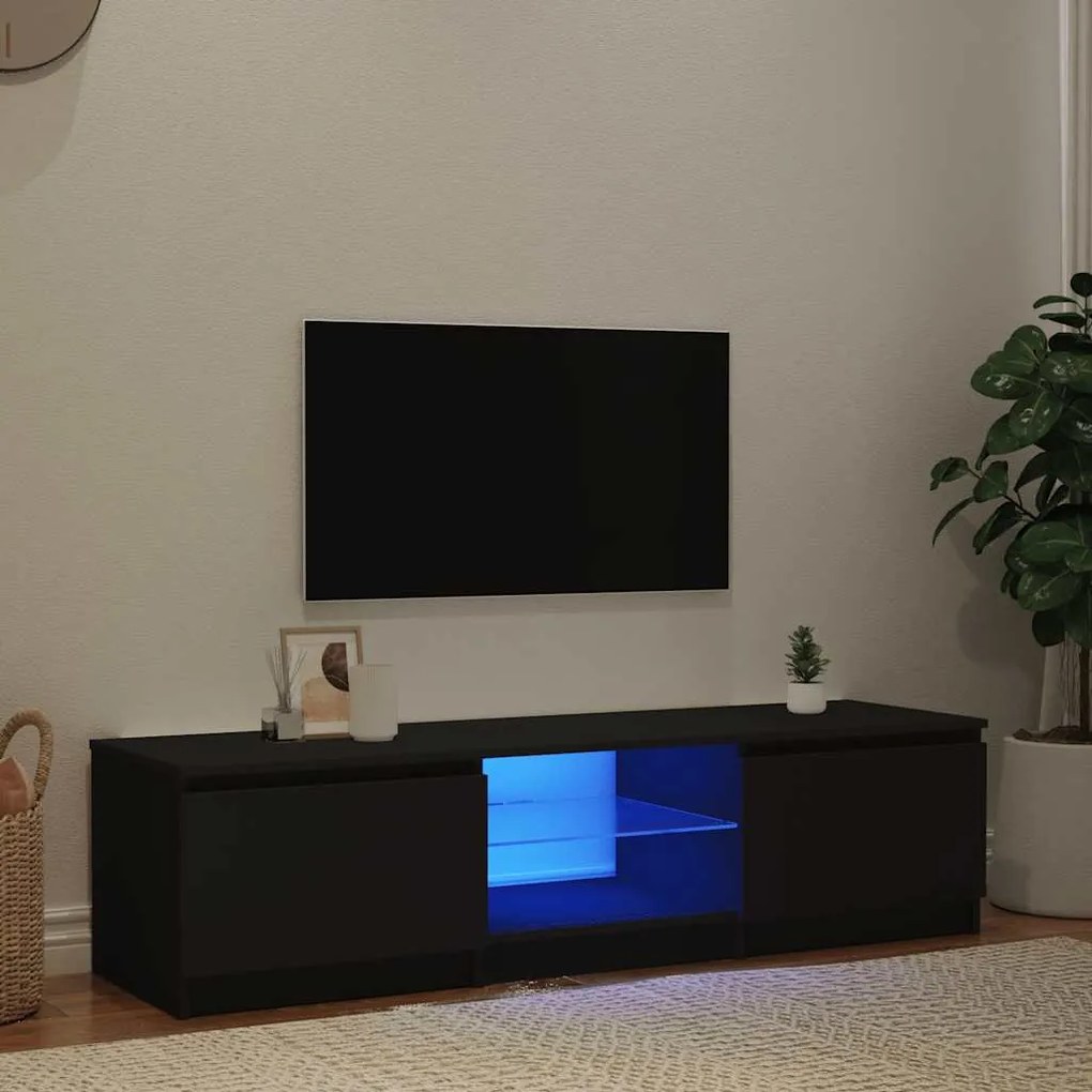 vidaXL Έπιπλο Τηλεόρασης με LED Μαύρο 140x40x36 εκ.
