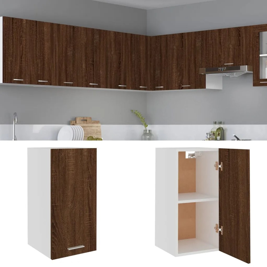 vidaXL Κρεμαστό Ντουλάπι "Lyon" Καφέ Δρυς 29,5x31x60 εκ. από Τεχνητό Ξύλο