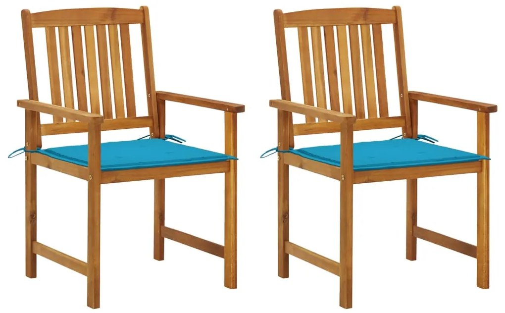 vidaXL Καρέκλες Κήπου 2 τεμ. από Μασίφ Ξύλο Ακακίας με Μαξιλάρια