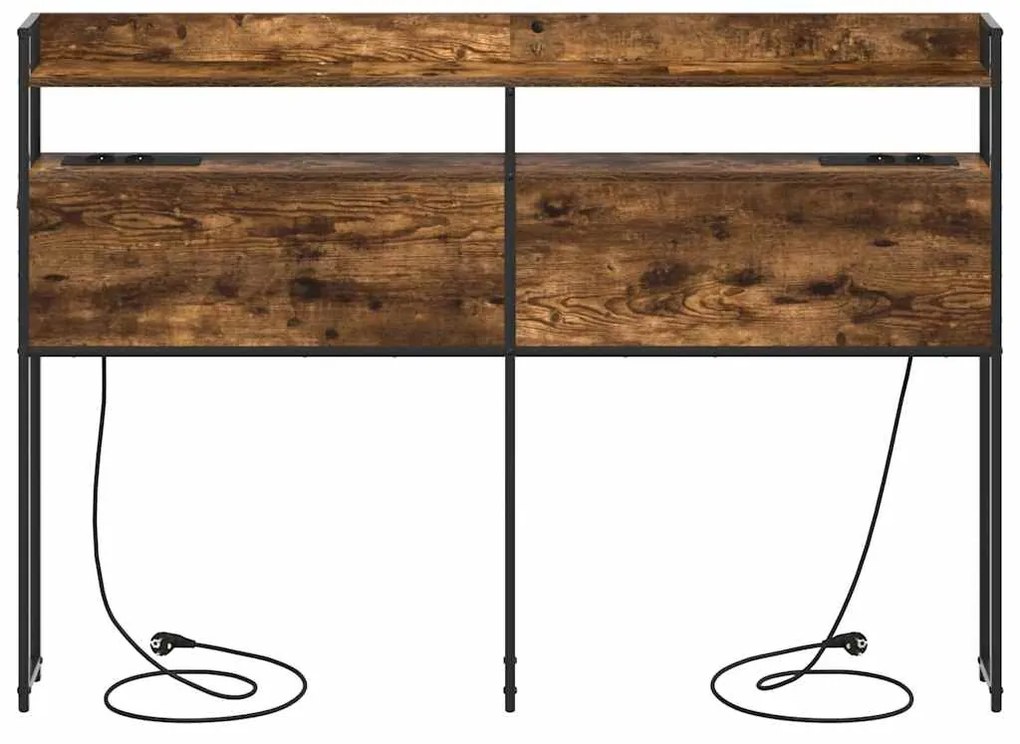 vidaXL Κεφαλάρι Αποθήκης με ράφι Καπνιστή δρυς 140,5 x 15 x 98 εκ