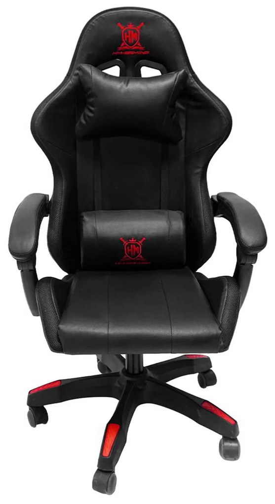 ΠΟΛΥΘΡΟΝΑ GAMING DARREN HM1203.01 ΜΑΥΡΟ-ΚΟΚΚΙΝΟ PVC &amp; NYLON 51x49x125Υεκ.