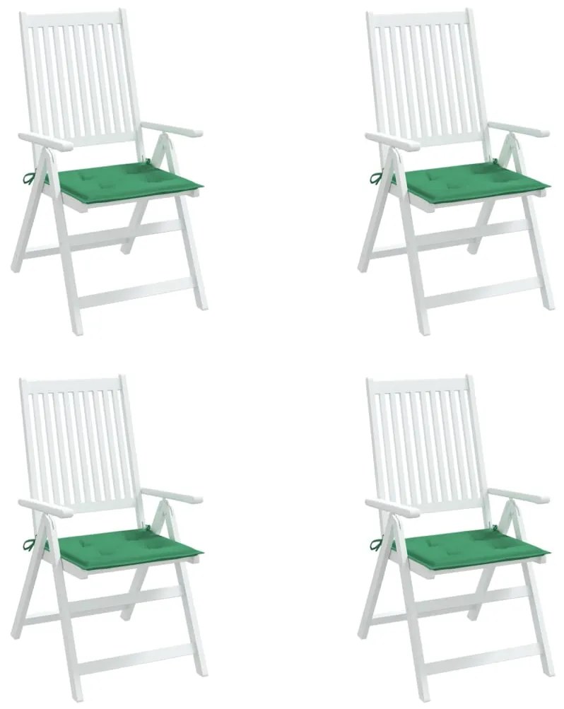 vidaXL Μαξιλάρια Καρέκλας Κήπου 4 τεμ. Πράσινα 50x50x3εκ Ύφασμα Oxford