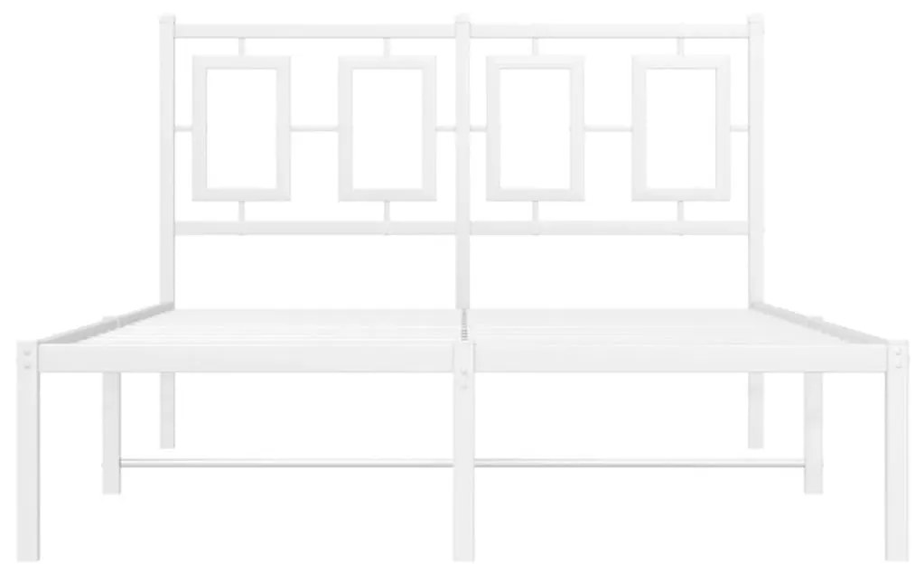 Πλαίσιο Κρεβατιού με Κεφαλάρι Λευκό 120x190 εκ. Μεταλλικό - Λευκό
