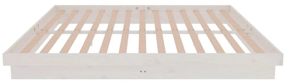 vidaXL Πλαίσιο Κρεβατιού Λευκό 180 x 200 εκ. Μασίφ Ξύλο Super King