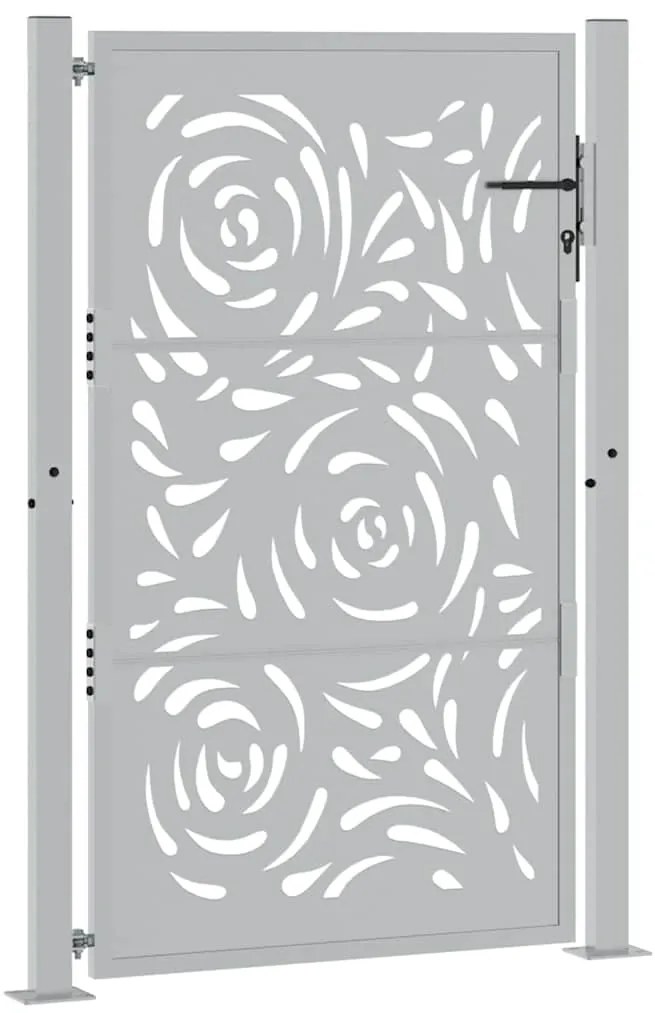 vidaXL Πόρτα Κήπου 100x150 εκ. από Ατσάλι με Σχέδιο Φλόγας για Αντοχή στις Καιρικές Συνθήκες