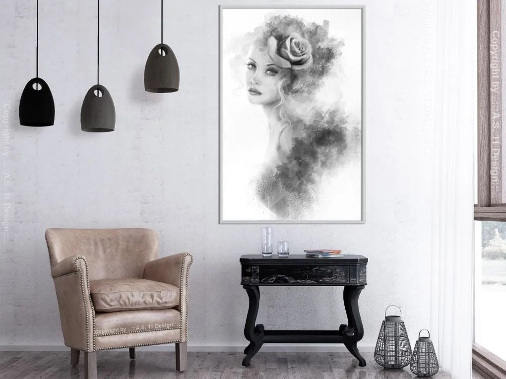 Αφίσα - Mysterious Lady - 40x60 - Χρυσό - Με πασπαρτού