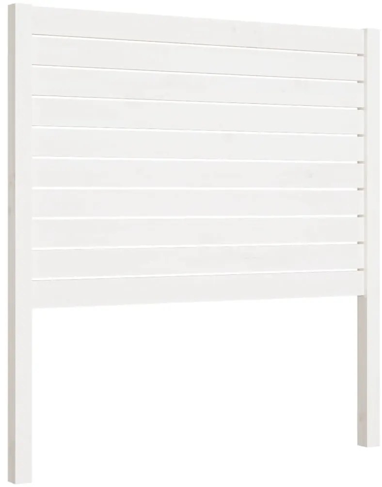 vidaXL Κεφαλάρι Κρεβατιού Λευκό 81 x 4 x 100 εκ. από Μασίφ Ξύλο Πεύκου