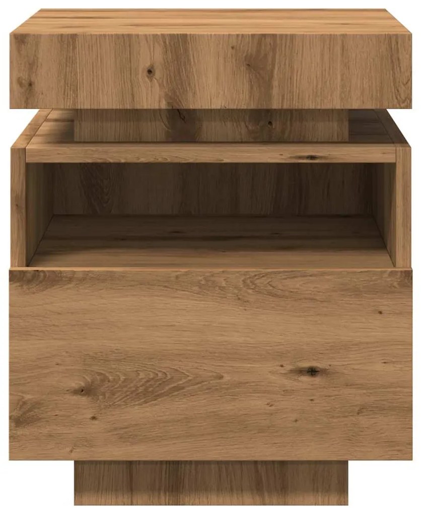 vidaXL Κομοδίνο με φώτα LED Artisan Oak 40x39x48,5 cm