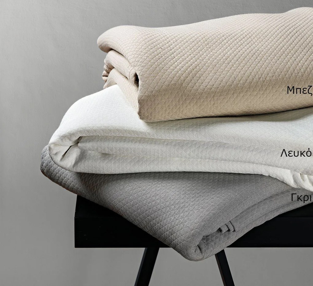 Πικέ κουβέρτα μονή Matelasse 170x280 Λευκό       Beauty Home