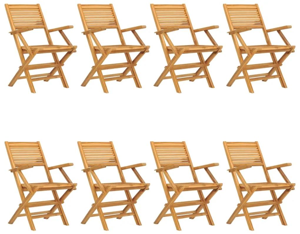 vidaXL Καρέκλες Κήπου Πτυσσόμενες 8 τεμ. 55x62x90 εκ. Μασίφ Ξύλο Teak