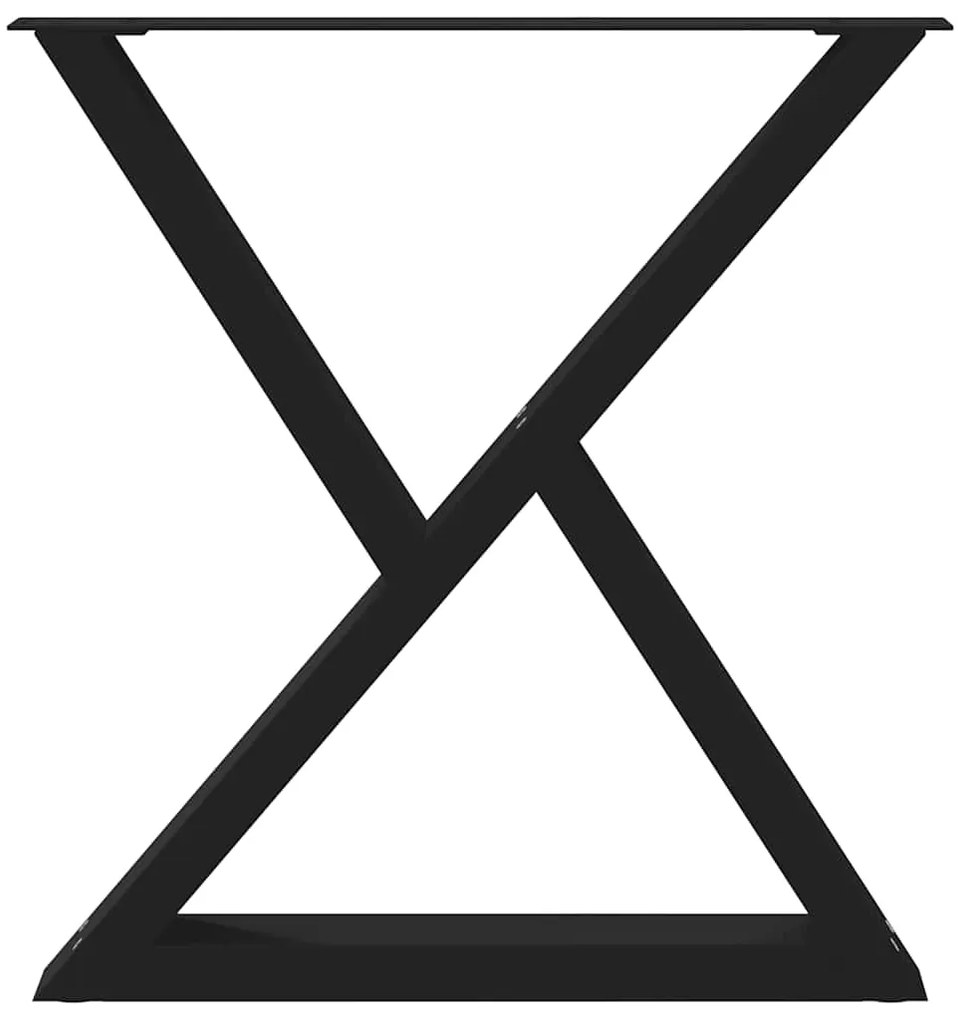 vidaXL Πόδια Τραπεζαρίας 2 τεμ. Μαύρο 80x(72-73,3) εκ. Ατσάλι