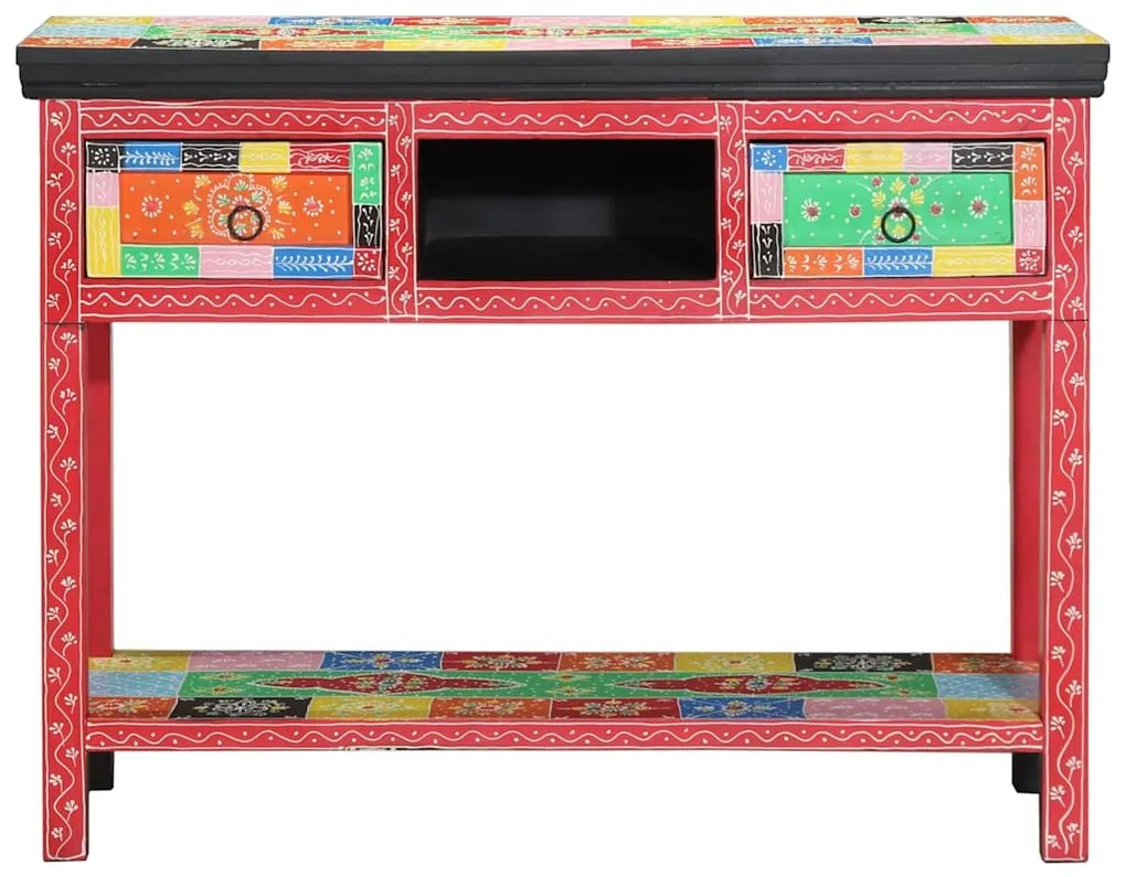 vidaXL Τραπέζι κονσόλας Πολύχρωμο 100 x 30 x 75 εκ Μασίφ ξύλο μάνγκο