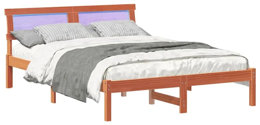 vidaXL Σκελετός Κρεβατιού Καφέ κεριού 120 x 190 cm Μασίφ ξύλο πεύκου