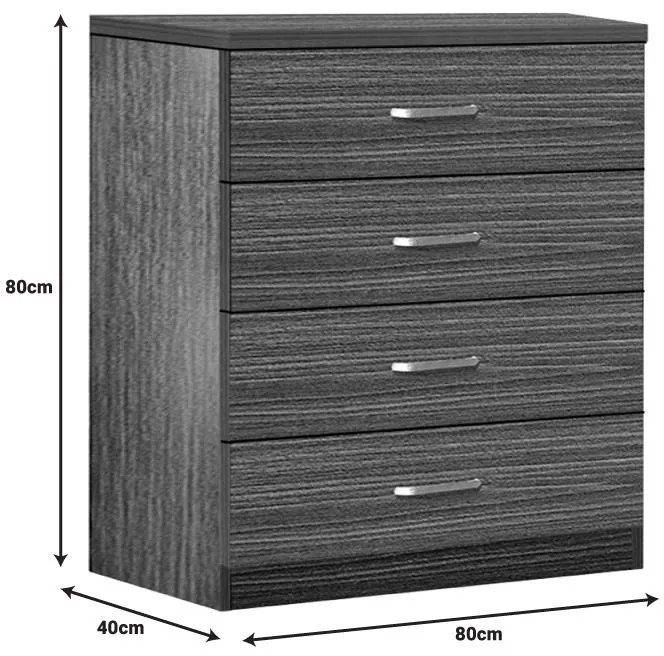 Συρταριέρα Killian με 4 συρτάρια zebrano 80x40x80εκ 80x40x80 εκ.
