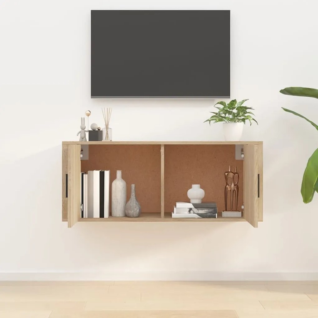 vidaXL Έπιπλο Τηλεόρασης Επιτοίχιο Sonoma Δρυς 100 x 34,5 x40  εκ.