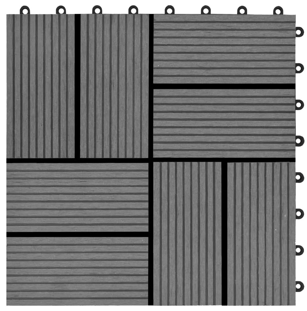 Πλακάκια Deck 22 τεμ. Γκρι 30 x 30 εκ. 2 μ² από WPC - Γκρι