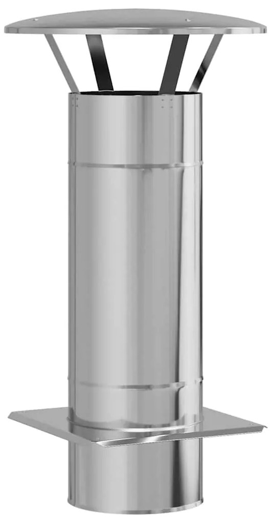 vidaXL Επέκταση Καμινάδας Ασημί 35 x 35 x 65 εκ Ανοξείδωτο ατσάλι