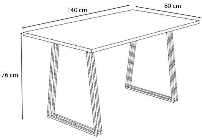 Τραπέζι Gable Megapap χρώμα φυσικό οξιάς - ανθρακί 140x80x76εκ.
