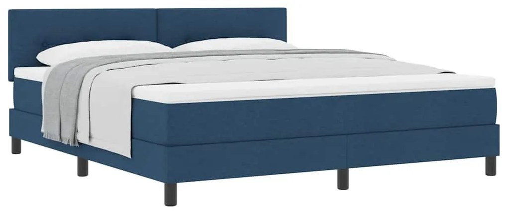 vidaXL Κρεβάτι box spring με στρώμα με στρώμα Μπλε 180 x 200 cm ύφασμα